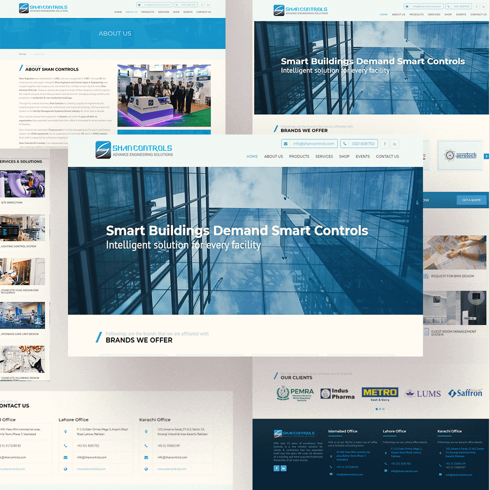 Shan Controls - Web Design by Abdul Mateen - Graphic Designer & Front-End-Developer - Islamabad, Pakistan